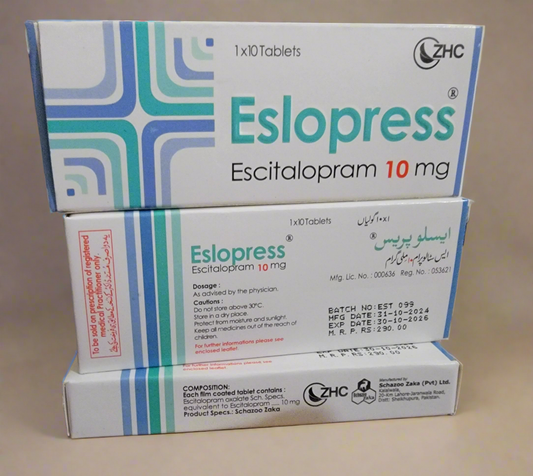 Eslopress Tablet – Escitalopram 10mg – 10 Tablets | Antidepressant for Anxiety and Depression