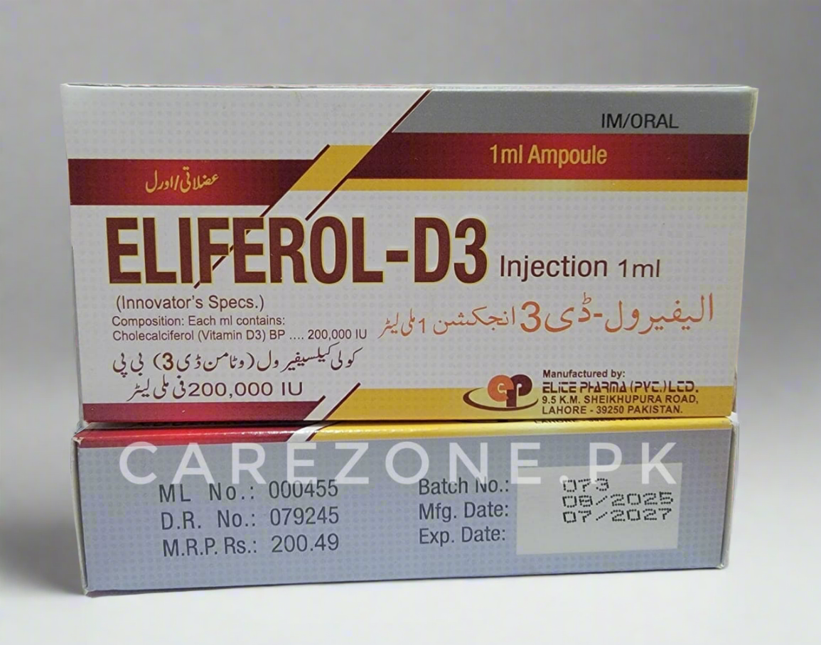 Eliforal-D3 Injection (Vitamin-D3 200000 I.U) Injection-1 amp