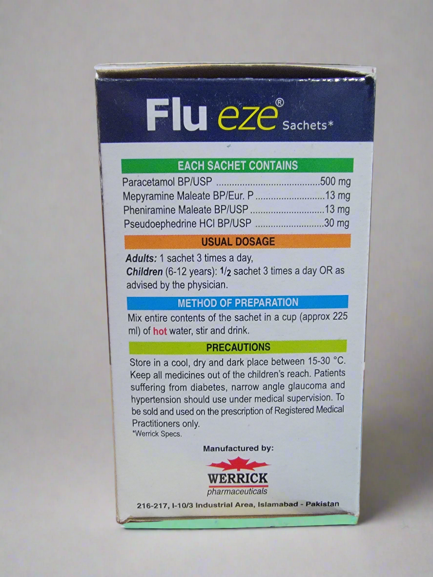 Flueze 10 Sachets – Prompt Relief from Cold, Flu & Fever |