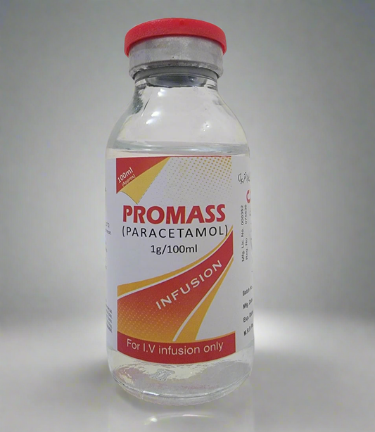 Promass Infusion 1g/100ml – Paracetamol I/V Infusion – Effective Alternative to Provas Infusion – Pain & Fever Relief
