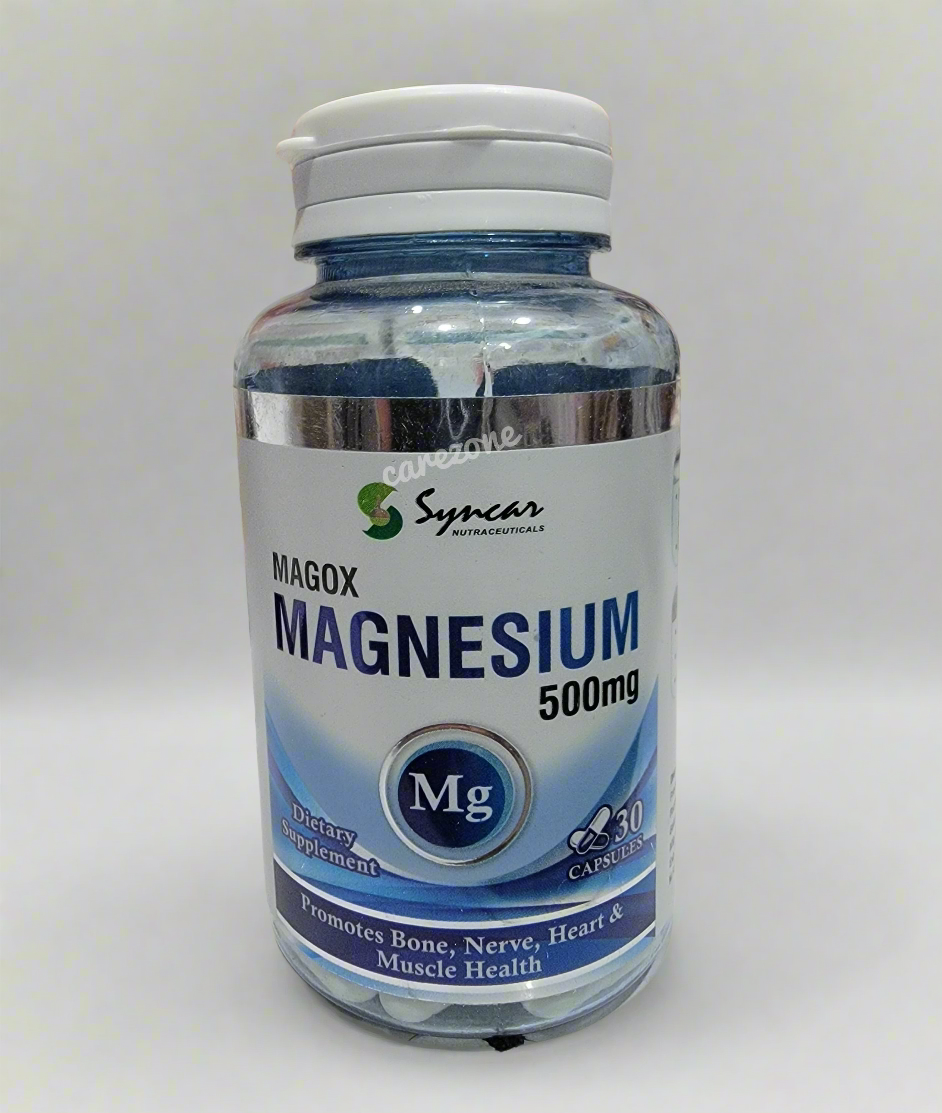Magnesium Oxide 500mg – 30 Capsules | Supports Bone, Muscle & Nerve Health
