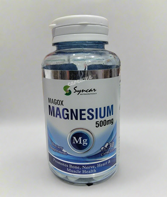 Magnesium Oxide 500mg – 30 Capsules | Supports Bone, Muscle & Nerve Health