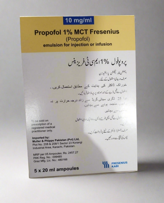 Propofol Injection 1% (10mg/ml) – 5×20ml Ampoules | General Anesthetic