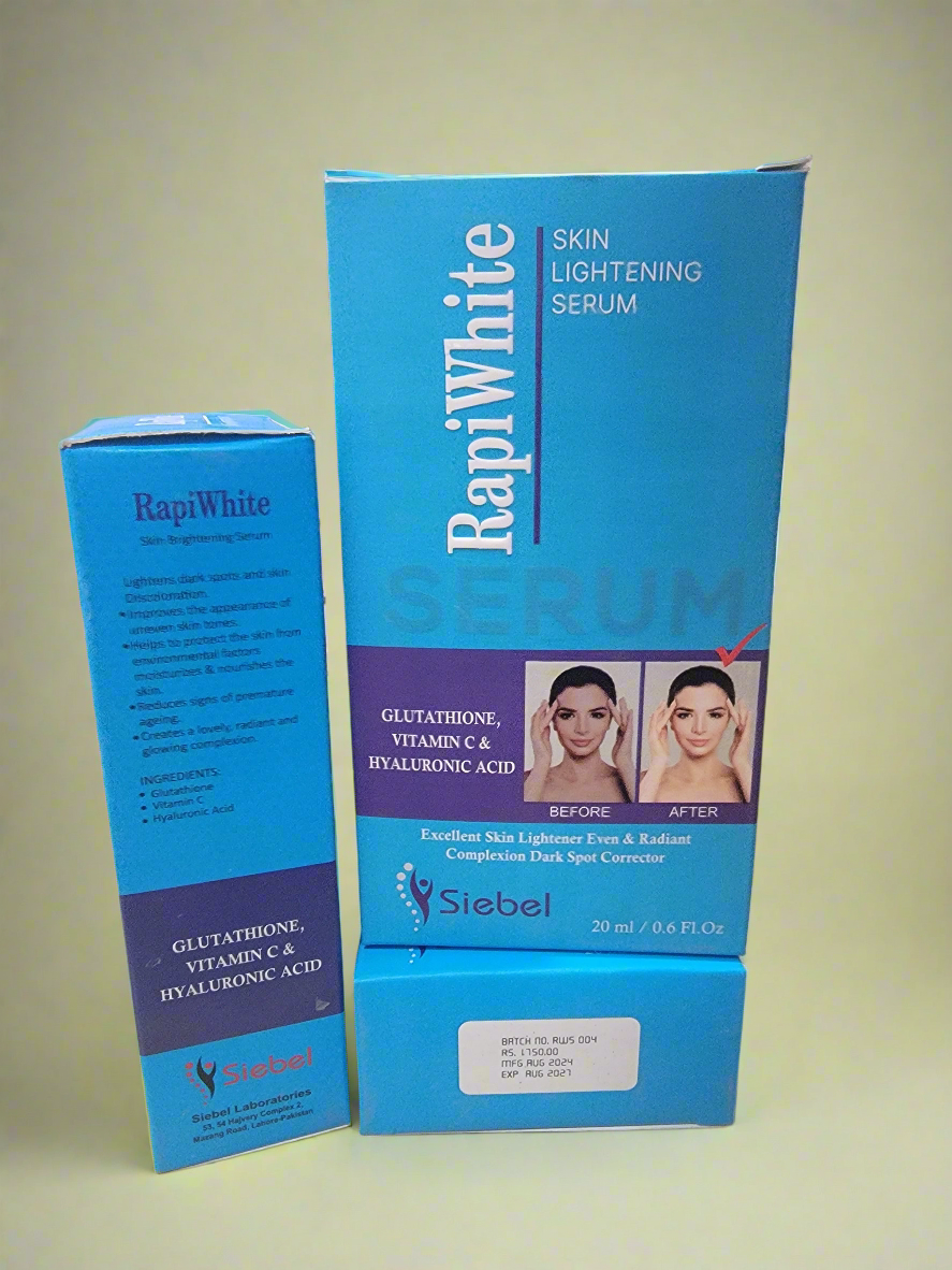 Rapiwhite Skin Lightening Serum: with Glutathione, Vitamin C and hyaluronic acid