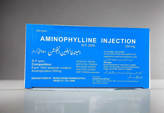 Aminophylline Injection 250mg – 50 Ampoules | Bronchodilator for Asthma & COPD