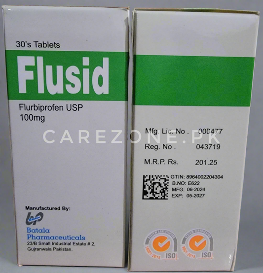 Flusid 100mg Tablets | Flurbiprofen | NSAID Pain Reliever |30 Tablets