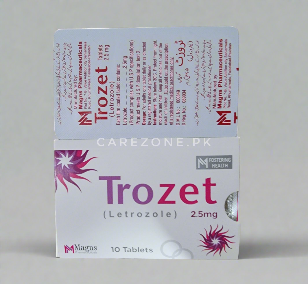 Trozet 2.5mg Letrozole Tablets – Buy Online in Pakistan – 30 Tablets for Breast Cancer & Fertility Treatment