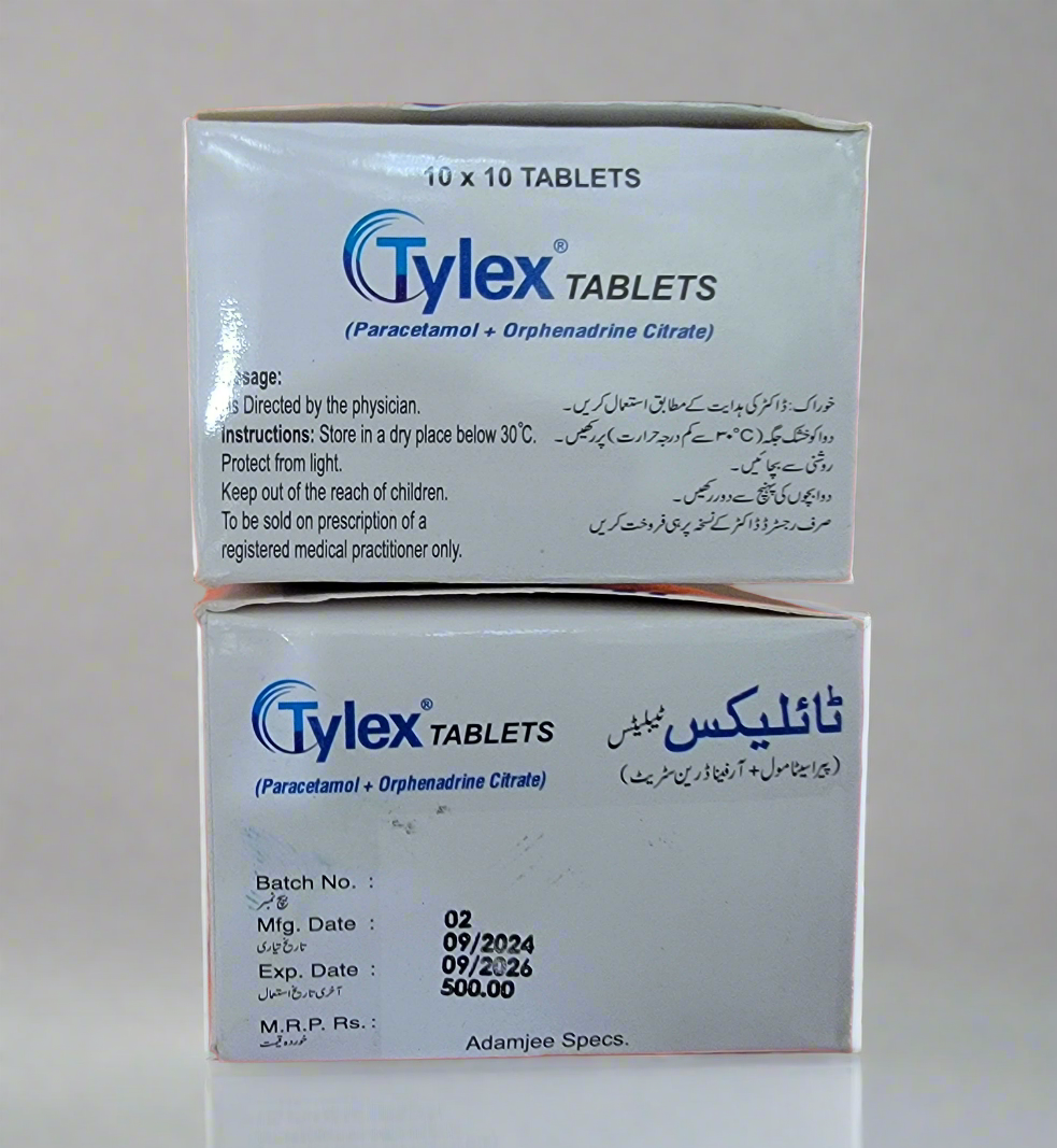 Tylex Tablet  (Paracetamol + Orphenadrine)– 100 Tablets- Nuberol Forte Alternative