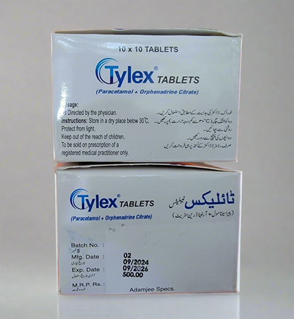 Tylex Tablet  (Paracetamol + Orphenadrine)– 100 Tablets- Nuberol Forte Alternative