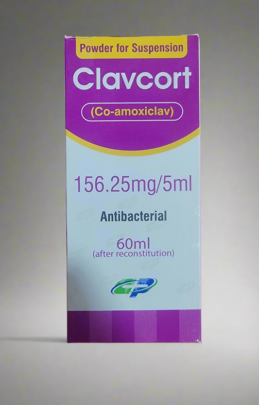Clavcort Suspension 156.25mg/5ml – Co-Amoxiclav – 60ml | Augmentin Suspension Alternative
