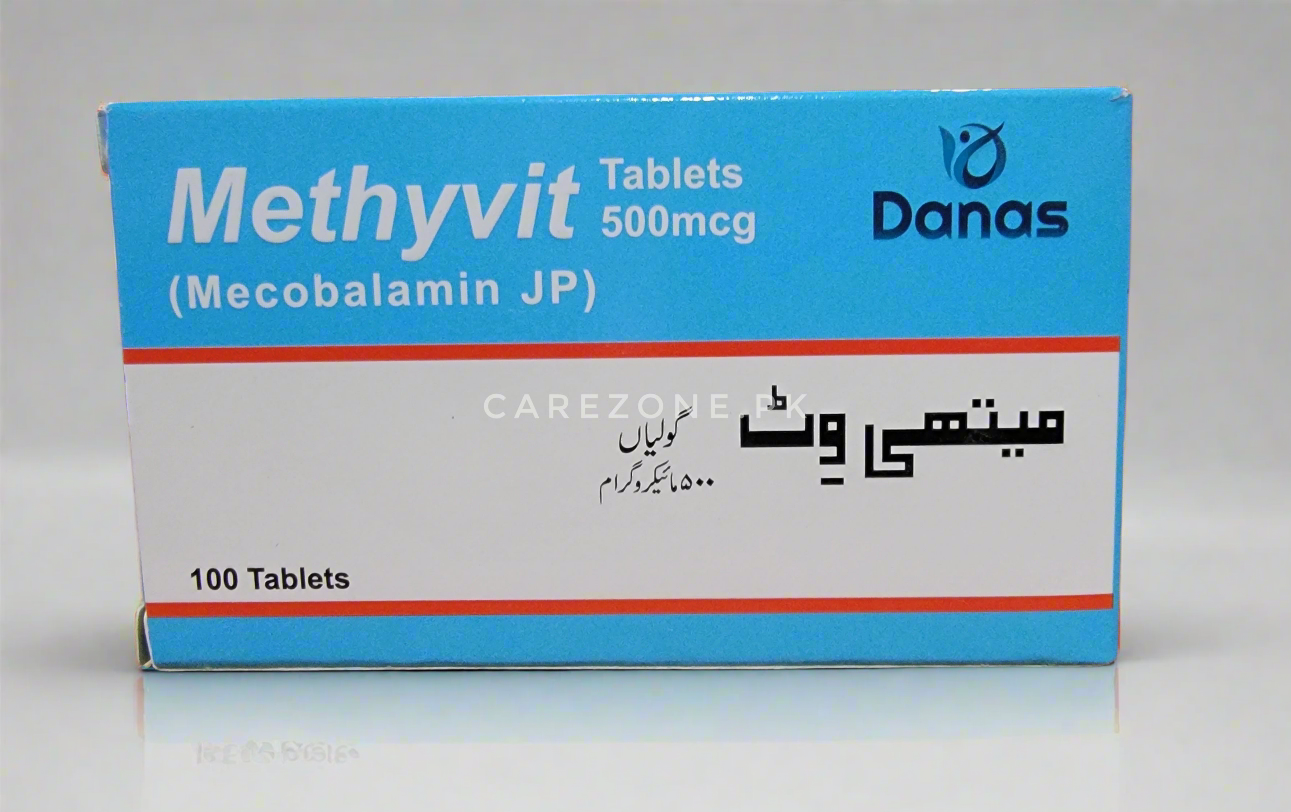 Methyvit Tablets – Mecobalamin (Vitamin-B12) 500mcg – 100 Tablets | Nerve Health & B12 Supplement