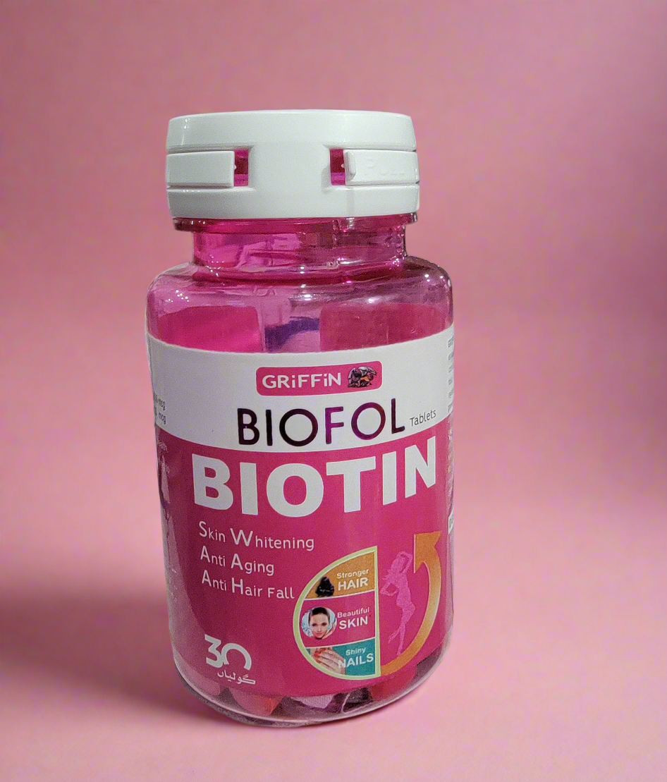 BIOFOL Biotin 2500mcg + Folic Acid 800mcg | 30 Tablets | Hair, Skin & Nail Support Supplement