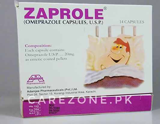 Zaprole 20mg Capsules | Omeprazole | 14 Capsules for Acid & Ulcer Relief