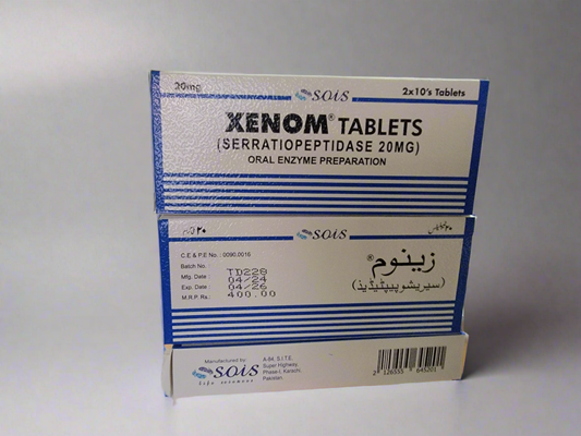 Xenom tablet  Serratiopeptidase 20mg , Danzen ds alternative