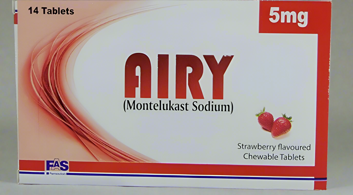 Airy 5mg Tablets (Montelukast Sodium) Allergy & Asthma Relief -14 Tablets