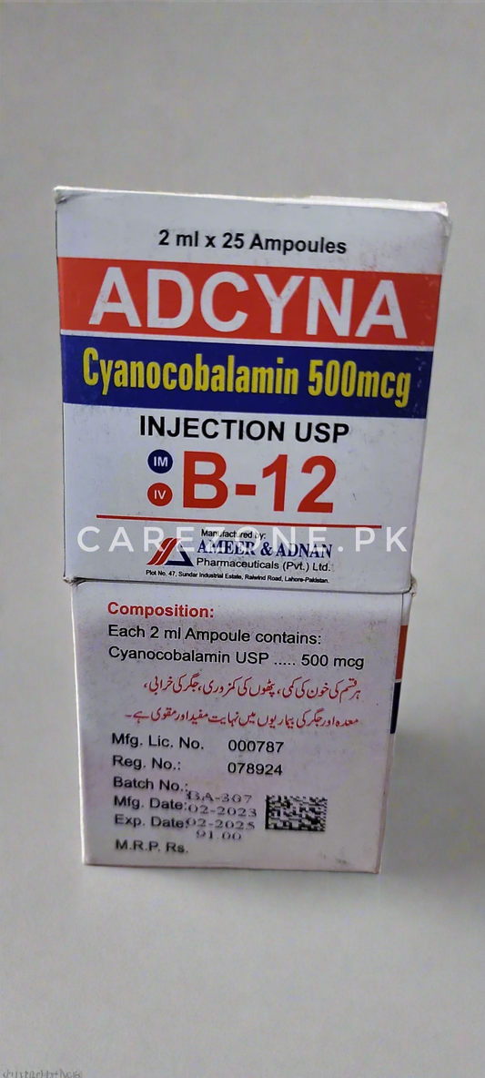 B-12 Adcyna Cyanocobalamin 500mcg Injection