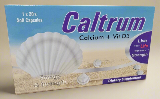 Caltrum Capsule | Calcium + Vitamin D3 |20 Softgel Capsules