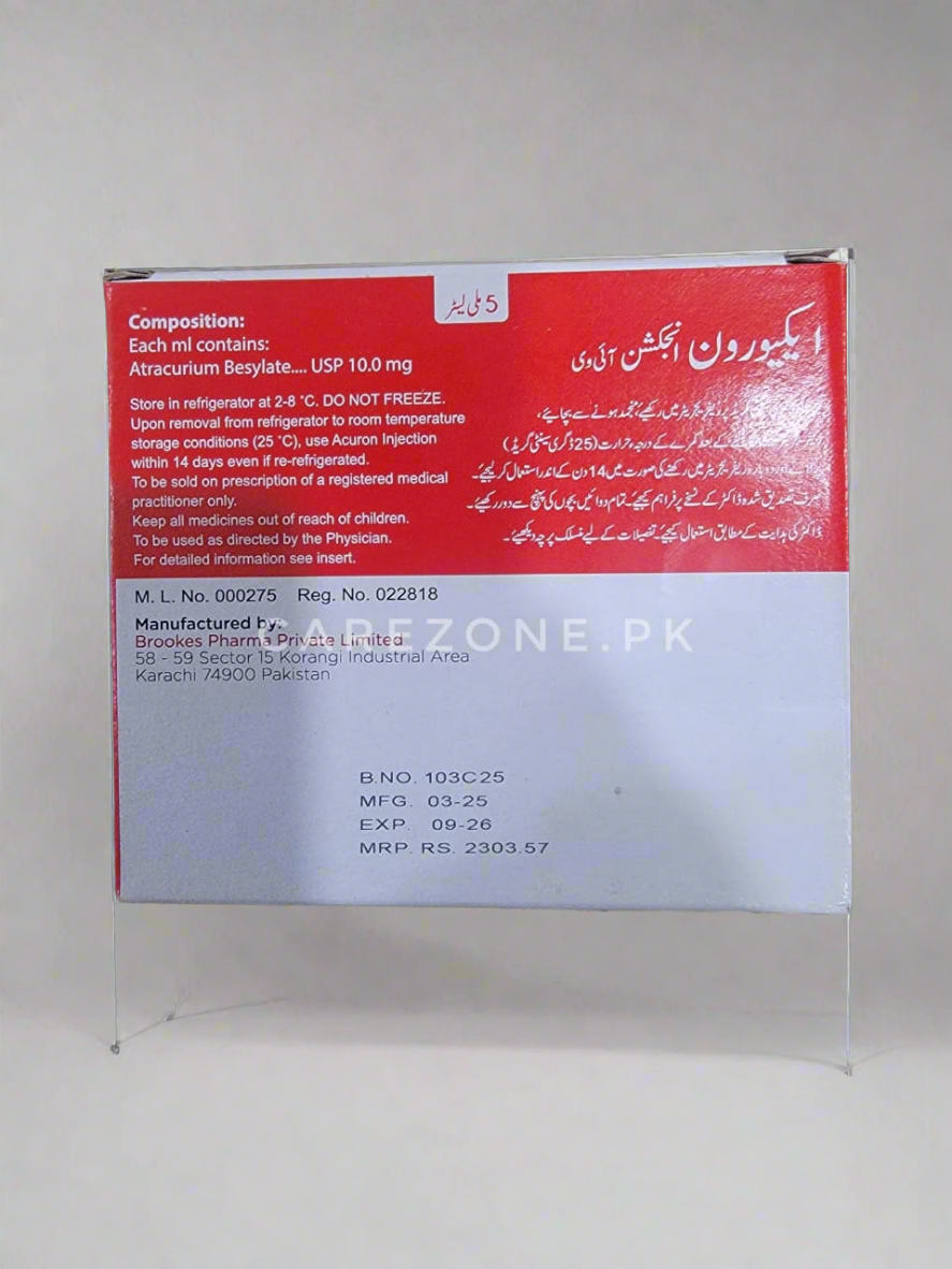Acuron Injection 5×5ml – Atracurium Besylate