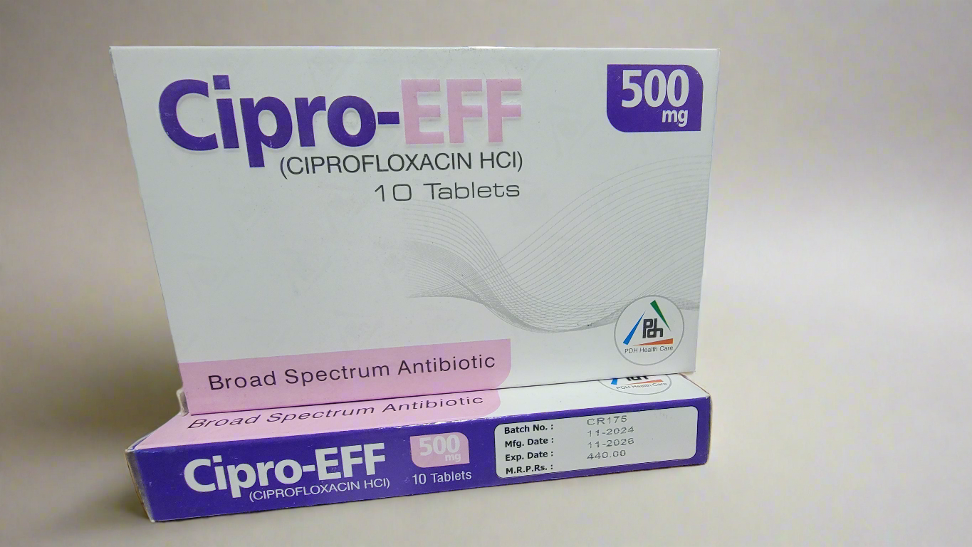 Cipro-eff 500mg Capsules – Ciprofloxacin| Pack of 10 Tablets