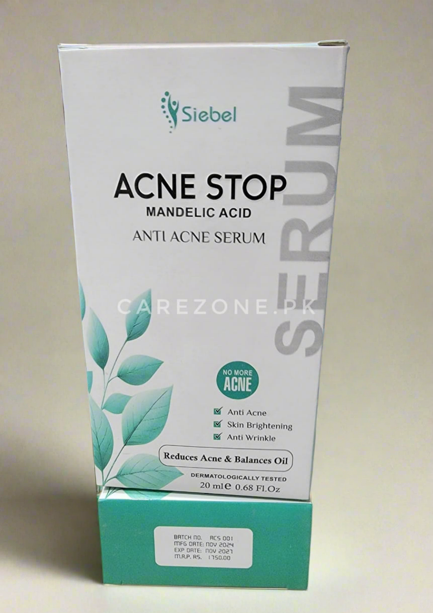 ACNE STOP Mandelic Acid Anti Acne Serum – Anti Acne, Skin Brightening & Anti-Wrinkle- Dermatologically Tested Serum