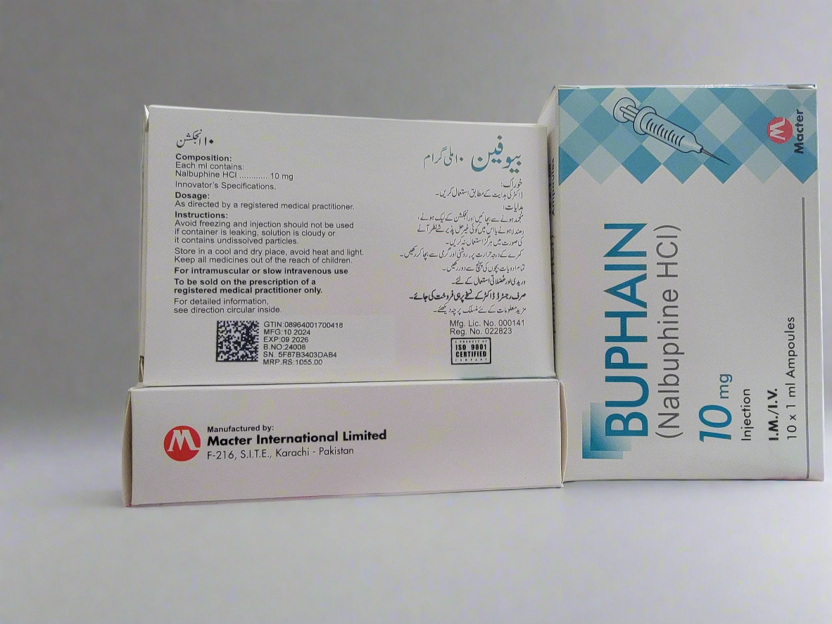 Buphain 10mg Injection | Nalbuphine HCl |10 Ampoule