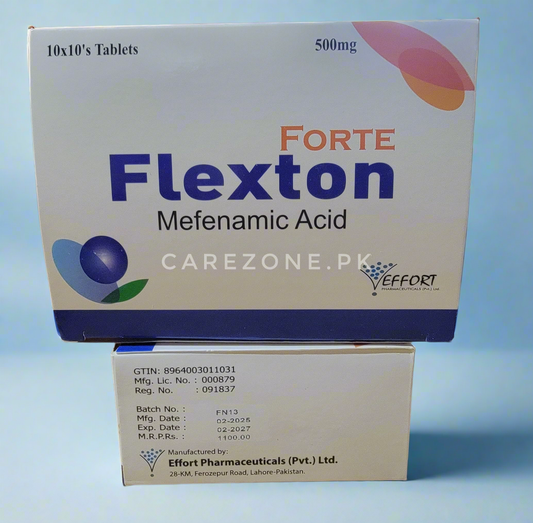 Flexton Forte 500mg Tablets | Mefenamic Acid | 10×10's tablet