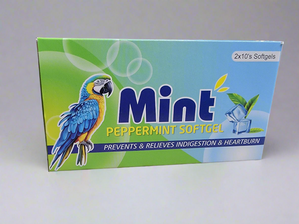 Mint Peppermint Softgel Capsules – Fast Relief from Gas & Indigestion (20 Capsules)- Clinically Trusted Digestive Relief