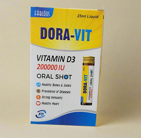 DORA-VIT Oral Shot – Vitamin D3 (Cholecalciferol) 200,000 IU | 25ml Liquid