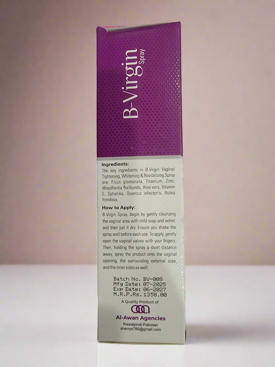 B-Virgin Spray – Vaginal Tightening & Whitening Spray – 120ml | Restores Elasticity & Freshness