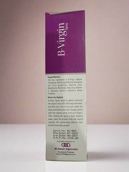 B-Virgin Spray – Vaginal Tightening & Whitening Spray – 120ml | Restores Elasticity & Freshness