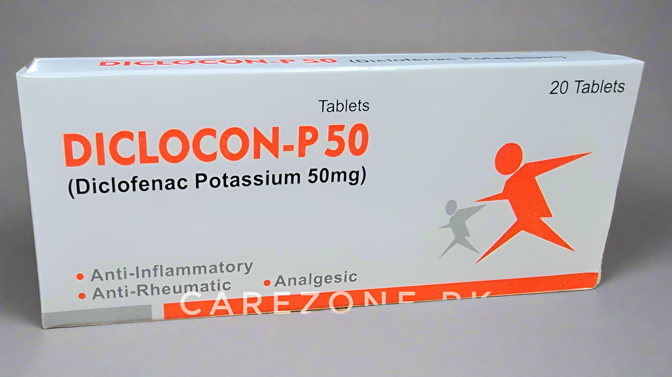 Diclocon-P 50 Tablets – Diclofenac Potassium 50mg | Pain Relief | 20 Tablets