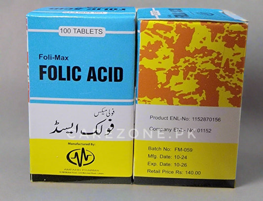 Folic Acid Tablets |100 Tablets | Folic Acid Supplement for Pregnancy & Anemia