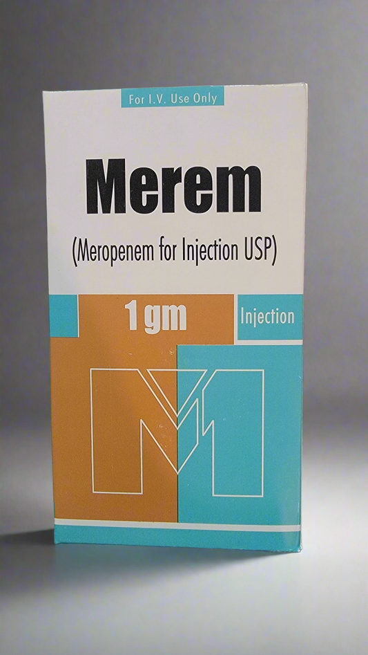 Merem 1g Injection i.v Meropenem 1g | Broad-Spectrum Antibiotic | 1 Vial