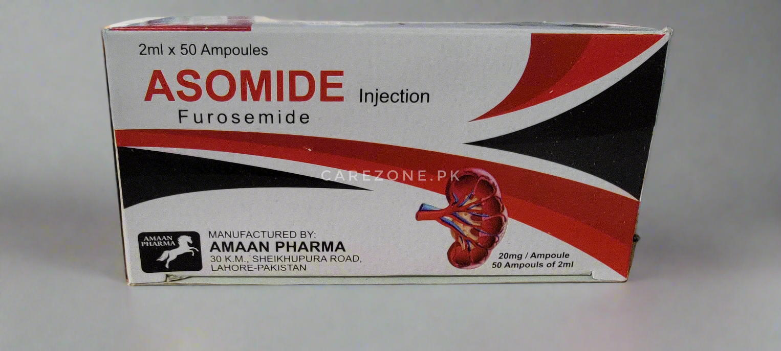 Asomide Injection – Furosemide 20mg/2ml – 50 Ampoules| Lisex alternative