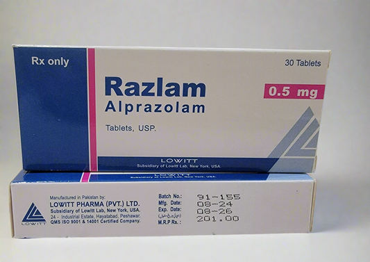 Razlam 0.5mg 30's tablet Alprazolam