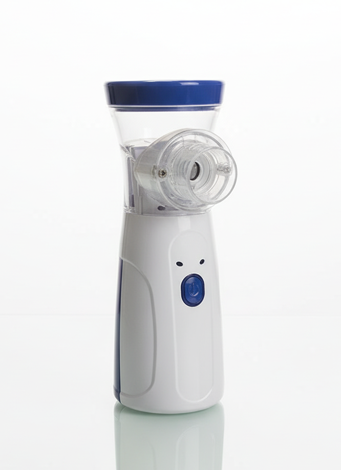 Mesh Portable Nebulizer Machine with Adult & Kid Masks, Mouthpiece, USB Cable, and Battery Operated - Best Portable Nebulizer in Pakistan