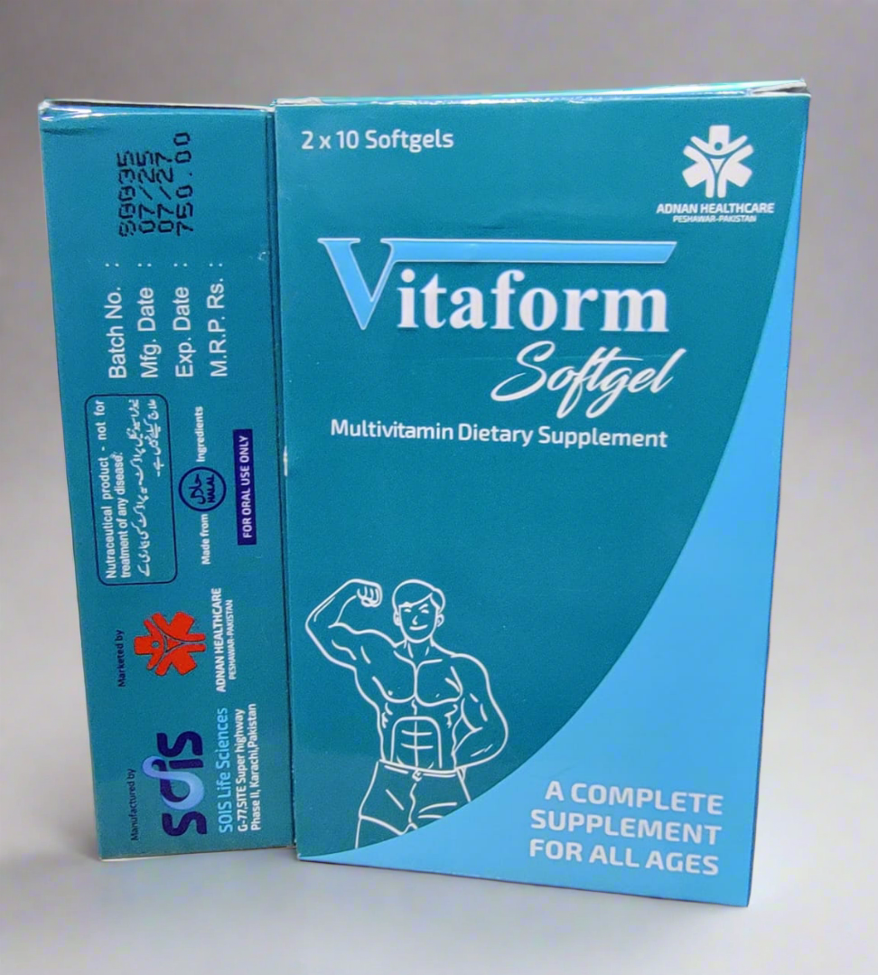 Vitaform Softgel Capsule- Multivitamins and Minerals-20's