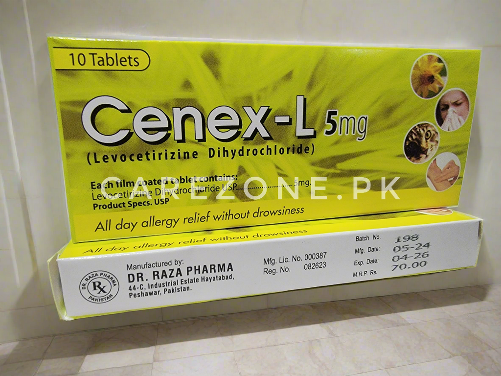 Cenex-L 5mg Tablets – Levocetirizine Dihydrochloride – 5mg – Anti-Allergy Tablets
