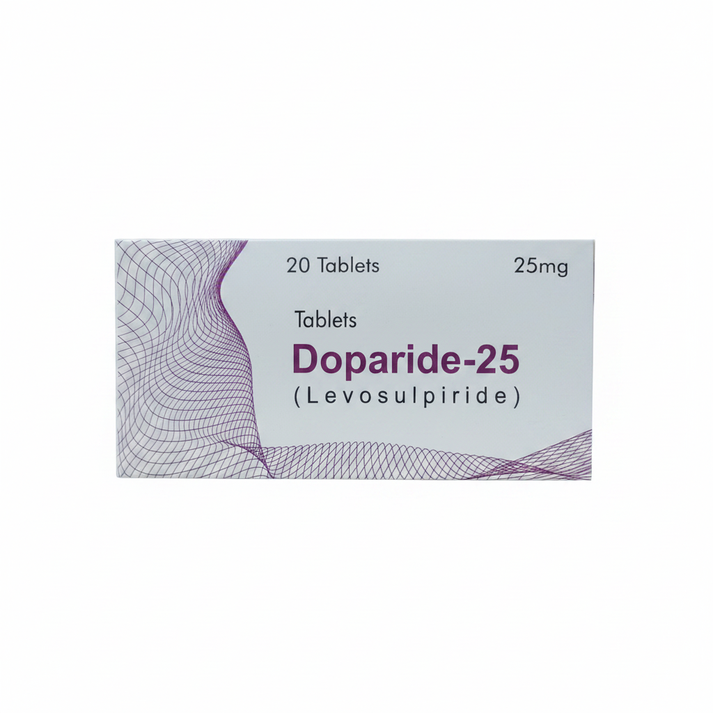 Doparide-25 Tablets – Levosulpiride 25mg Gut Motility, Acidity & Nausea Relief | Lesuride Alternative 20 Tablets