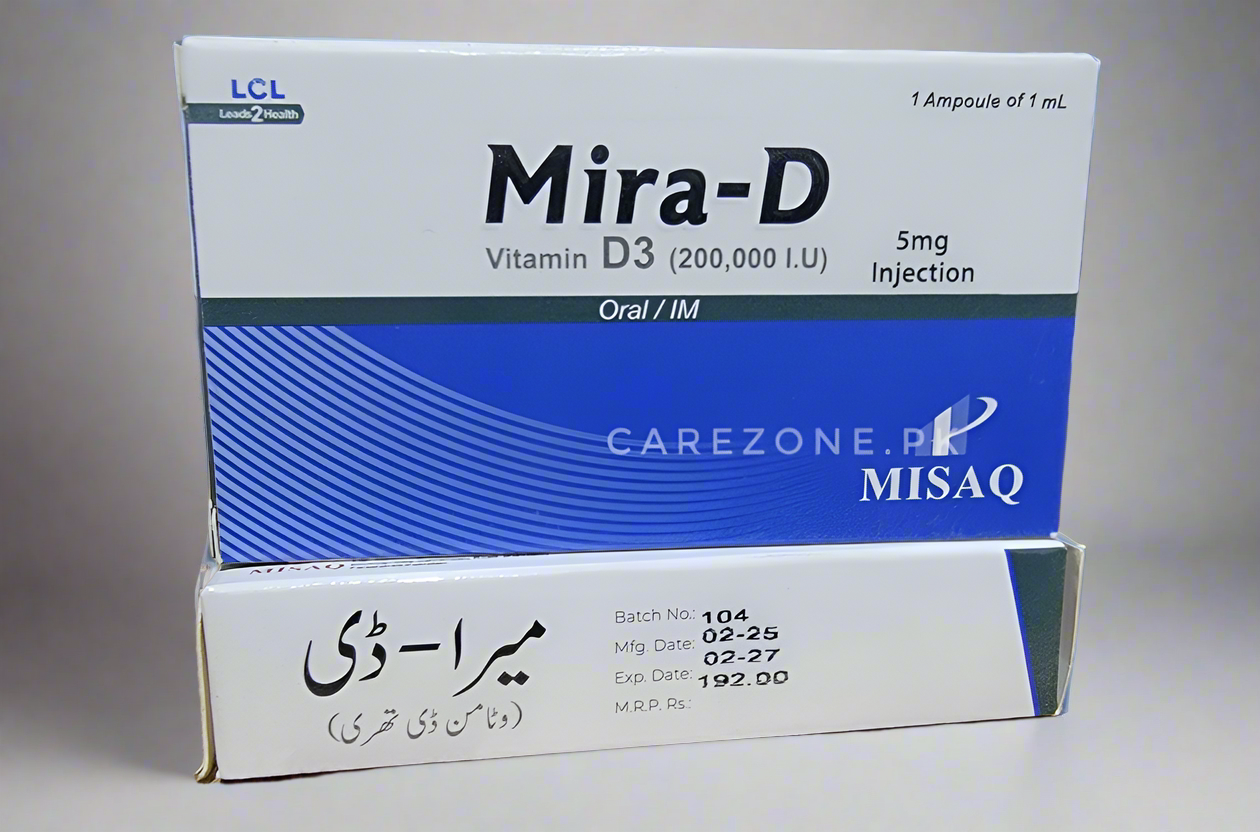 Mira-D Injection | Vitamin-D3 (200,000 IU) | Oral/IM | 1 Ampoule