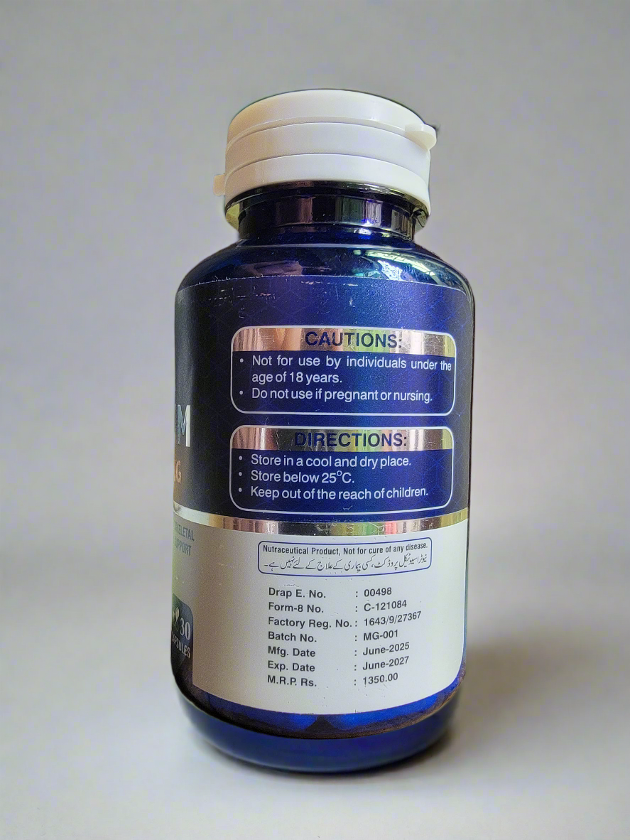 Magnesium Glycinate 500mg – 30 Capsules | Relaxation, Sleep & Bone Support