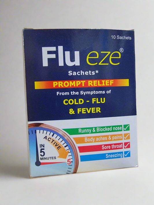 Flueze 10 Sachets – Prompt Relief from Cold, Flu & Fever |