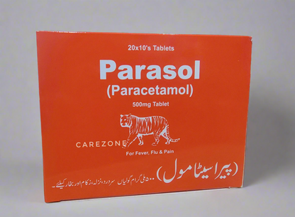 Parasol 500mg Tablets – Paracetamol – 200 Tablets- For Fever, Flu & Pain Relief