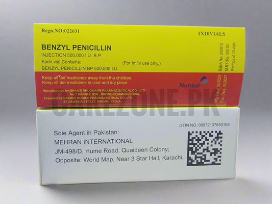 Benzyl Penicillin Injection 500,000 I.U. | 10 Vials Box | Antibiotic Injection