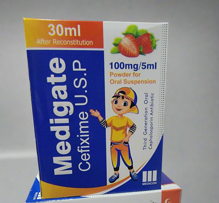 Medigate Suspension 100mg/5ml – Cefixime USP – 30ml | Oral Antibiotic Syrup | Medigate Price in Pakistan
