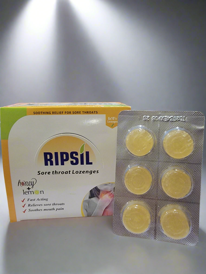 Ripsil Lozenges Honey + Lemon Flavor  6×10's lozenges
