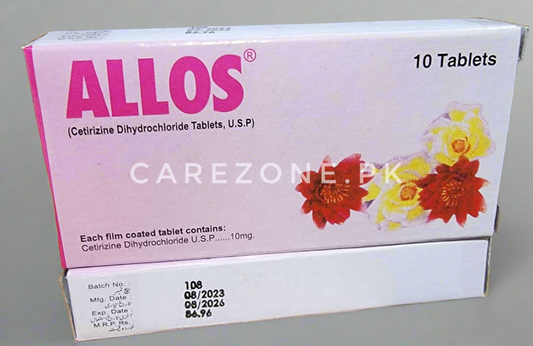 Allos 10mg Tablets – Cetirizine Dihydrochloride – 10mg – Anti-Allergy Medicine