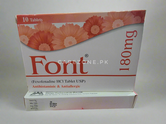 Font 180mg (Fexofenadine HCl) – 10 Tablets
