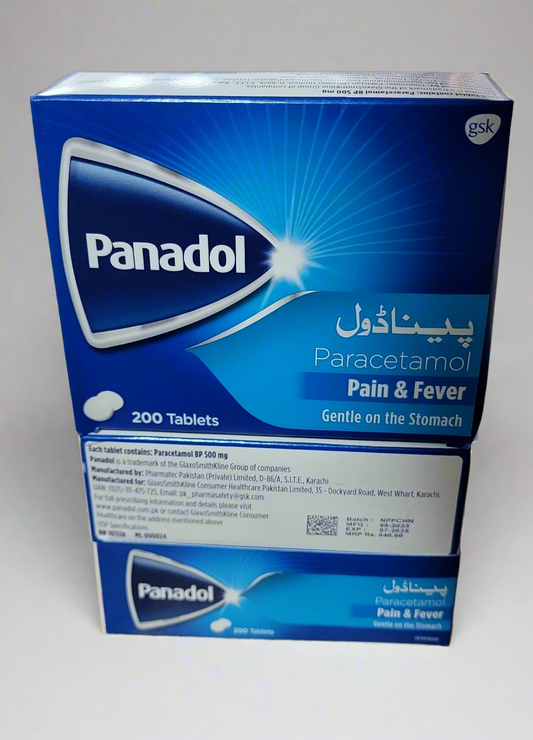 Panadol Tablets – Paracetamol 500mg | Pain & Fever Relief | 200 Tablets