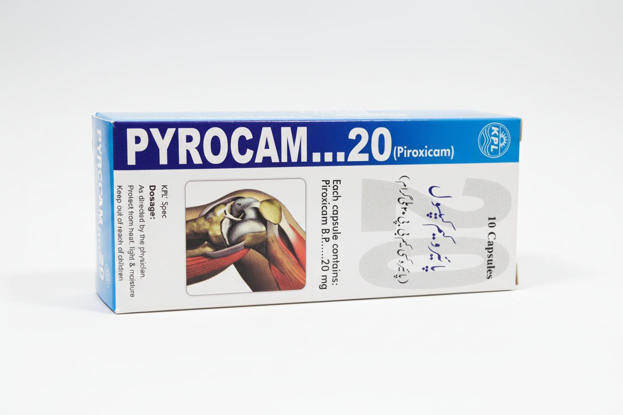 Pyrocam 20mg Capsules – Piroxicam – 10 Capsules